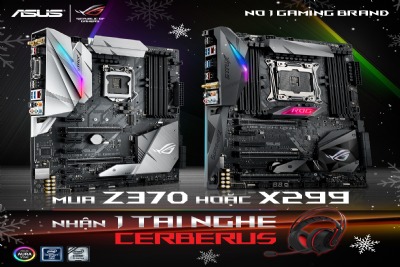 Giáng sinh rinh quà cùng bo mạch chủ Asus Rog Z370 & X299